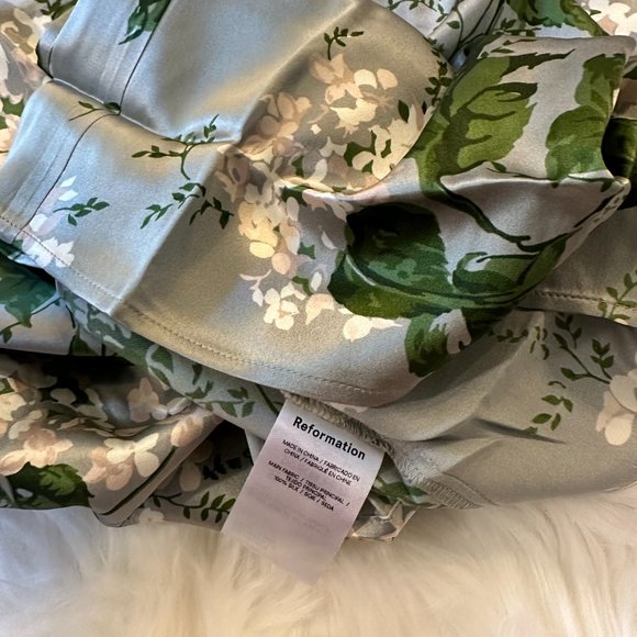 Reformation Dresses Reformation Frankie Silk Dress In Tea Garden